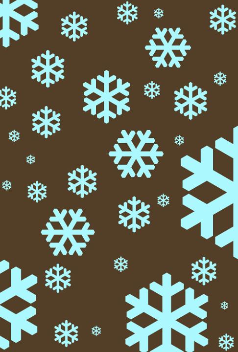 snowflake symbols create festive winter themed backdrop in a stylish complementary cyan and brown colours