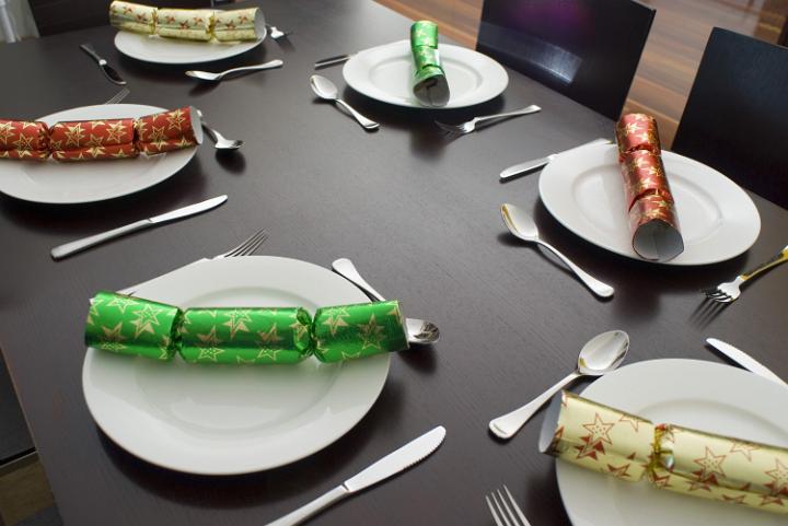 a modern dining table set for a festive family meal