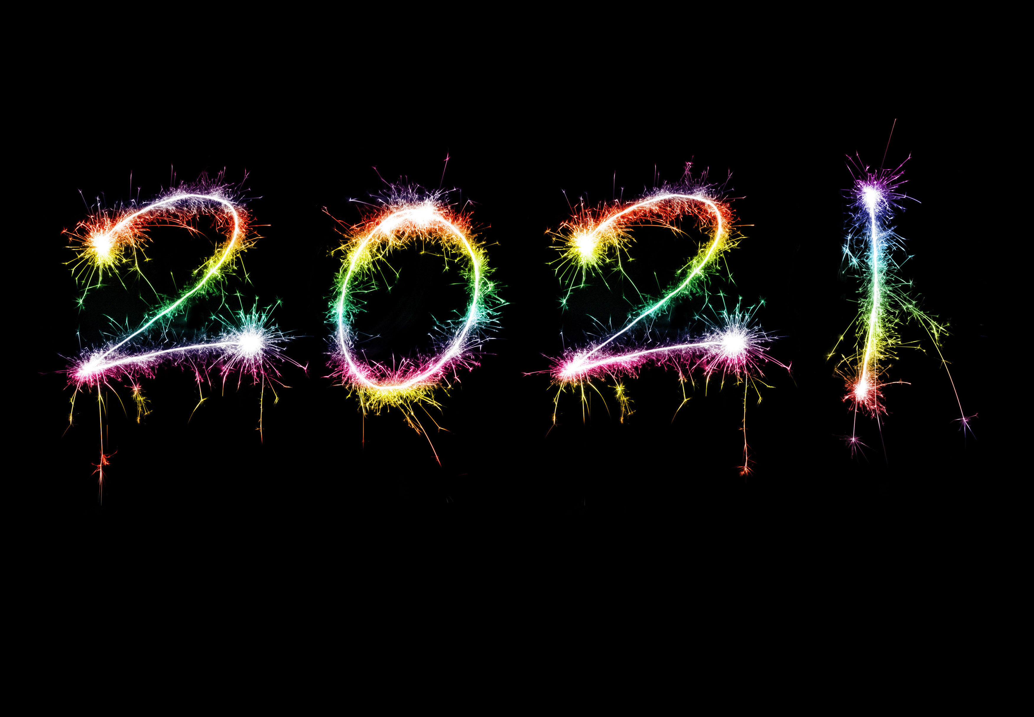 Photo of New Years 2021 sign in pride colors 