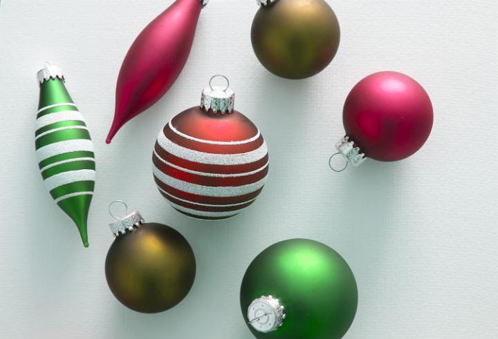 Christmas tree decoration on white background