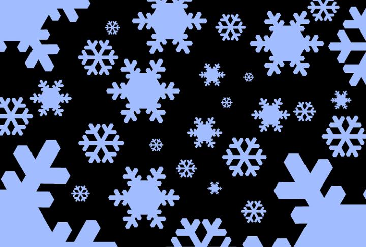 blue snowflake symbols on black create winter themed illustrated backdrop